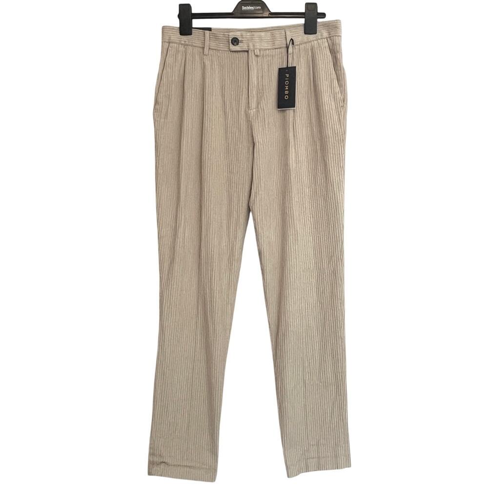 Piombo Lightweight Beige Corduroy Pants 33